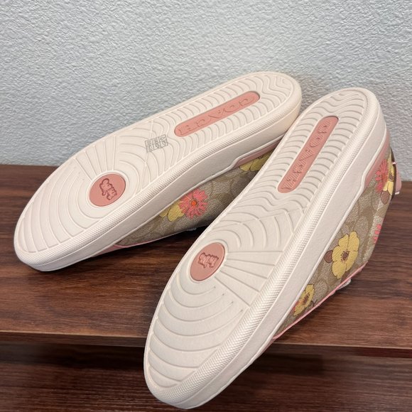 coach Clip Low Top Sneaker In Signature Canvas With Floral Print  ci797 - Picture 6 of 7